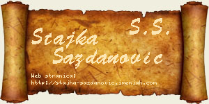 Stajka Sazdanović vizit kartica
